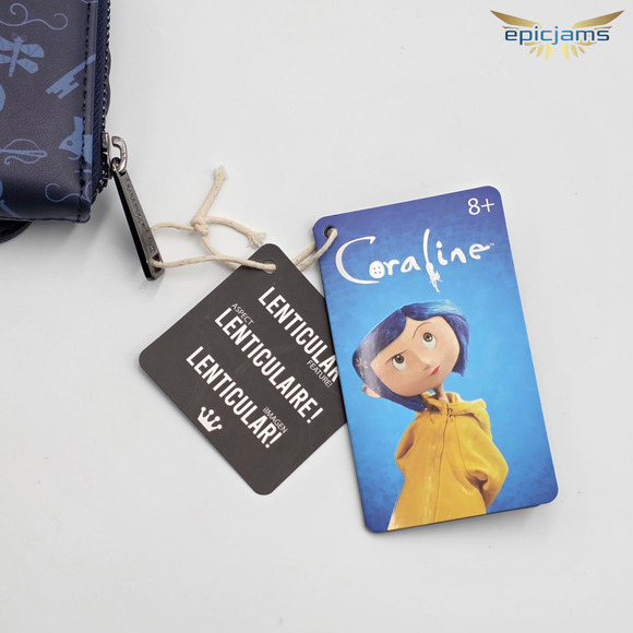 Loungefly Coraline Portal Button Frame Lenticular Zip Wallet New - Picture 3 of 3